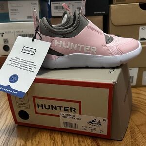 Hunter Kids Pink and Gray Slip-On Sneakers